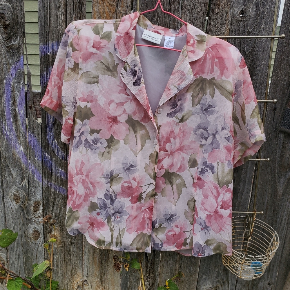 Christopher & Banks Pink flower top